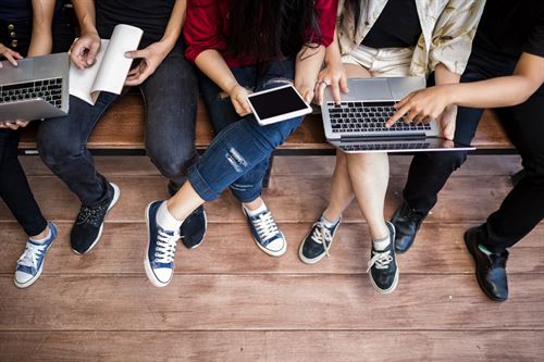 students using computers