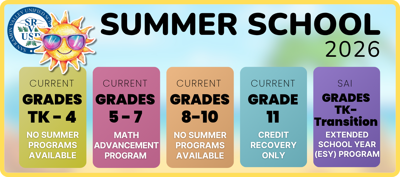 Graphic of summer school programs