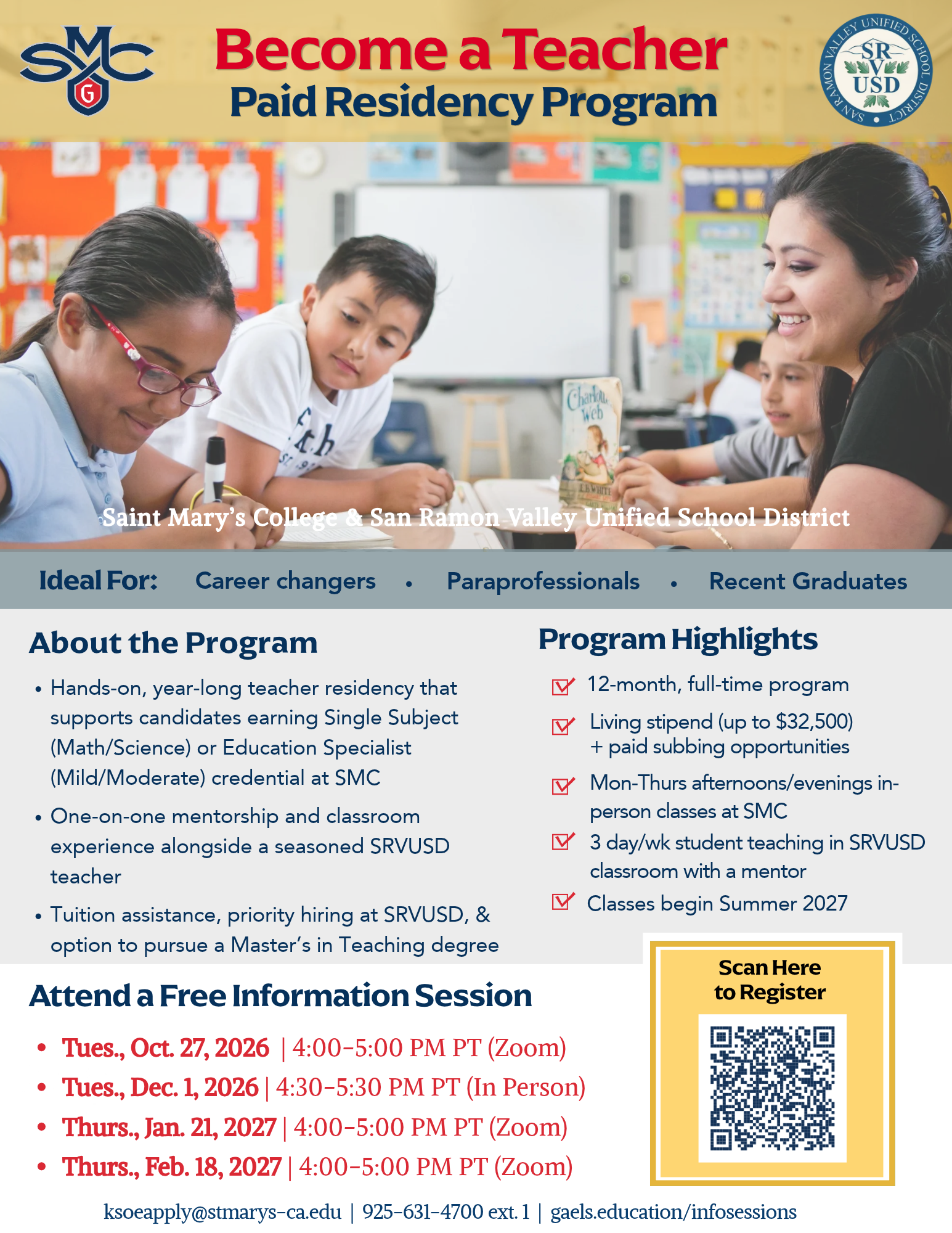 flyer with T4T information sessions