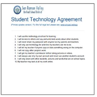 Primary Student Tech Agreement