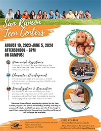 City of San Ramon Teen Center Information flyer  thumbnail